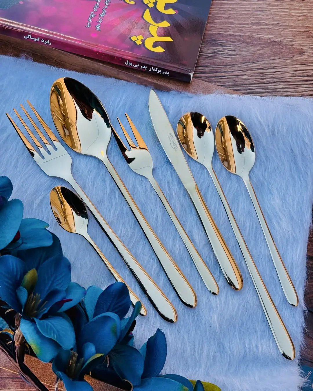 سرویس قاشق چنگال زولینگن اصل آلمان مدل دونا طلایی براق (1) سرویس قاشق چنگال زولینگن اصل آلمان مدل دونا طلایی براق