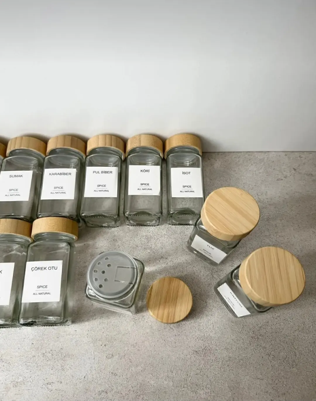 ست جا ادویه 12 تکه درب بامبو (1) ست جا ادویه 12 تکه درب بامبو